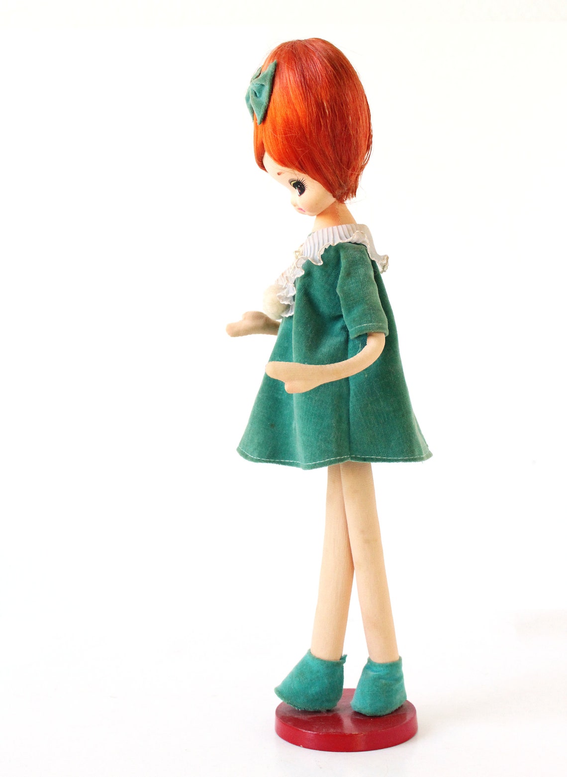 Vintage Pose Doll Retro Mod Pose Doll Big Eye Doll Green Etsy