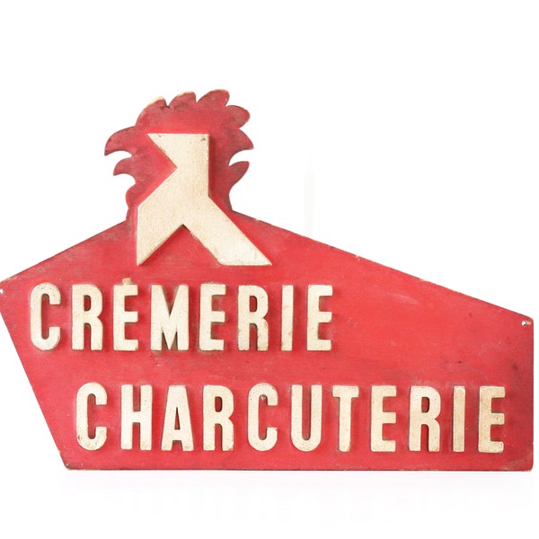 Vintage French Sign, Cremerie Charcuterie, Vintage Charcuterie Sign, Vintage Farmhouse Decor, Vintage Kitchen, French Farmhouse