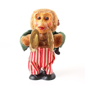 Vintage Monkey Toy, Monkey with Cymbals, NOT in Working Order, Vintage Toy, Retro Decor