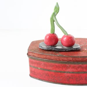 Vintage Ceramic Cherry Sculpture: Kitsch Home Decor, Signed MAD 5th