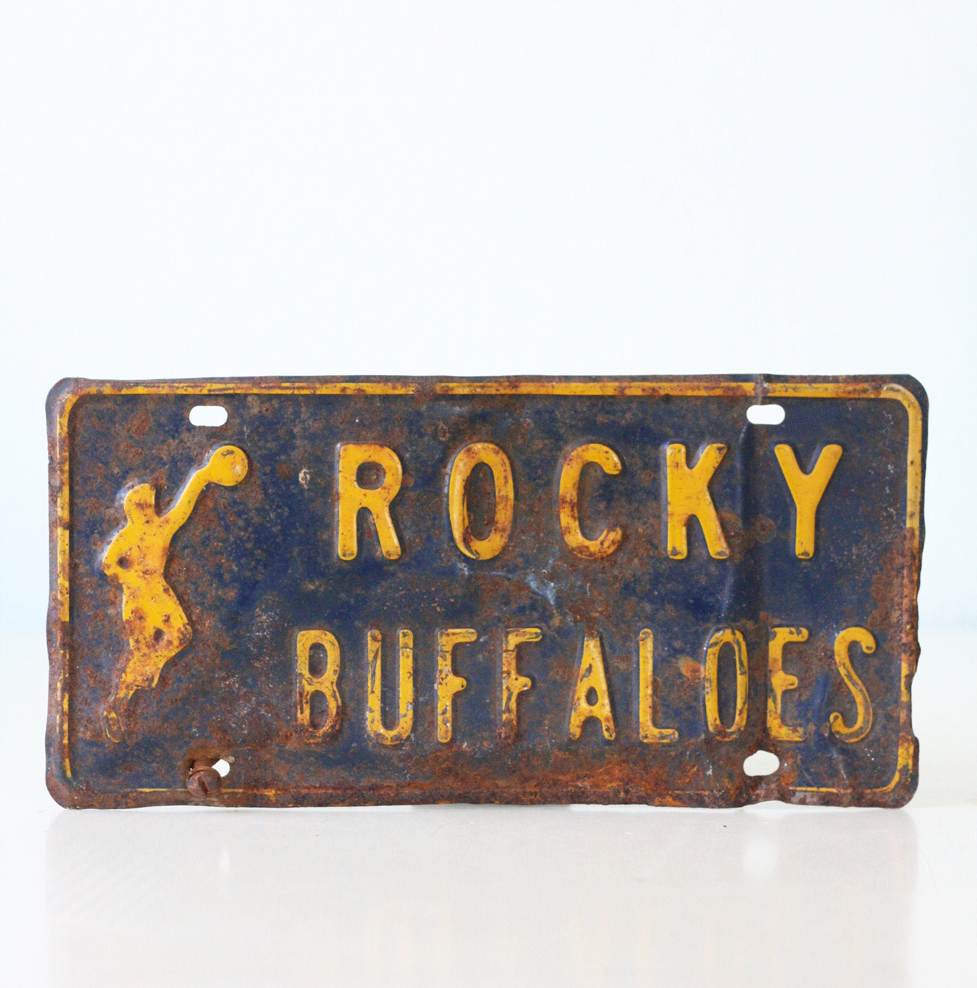Vintage Basketball License Plate Rocky Buffalos Sports - Etsy