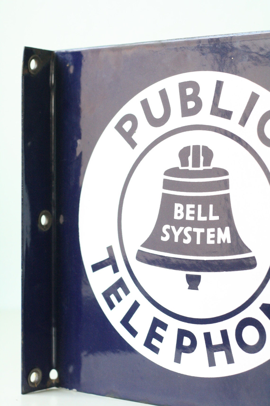 Vintage Telephone Sign Bell System Public Telephone Etsy