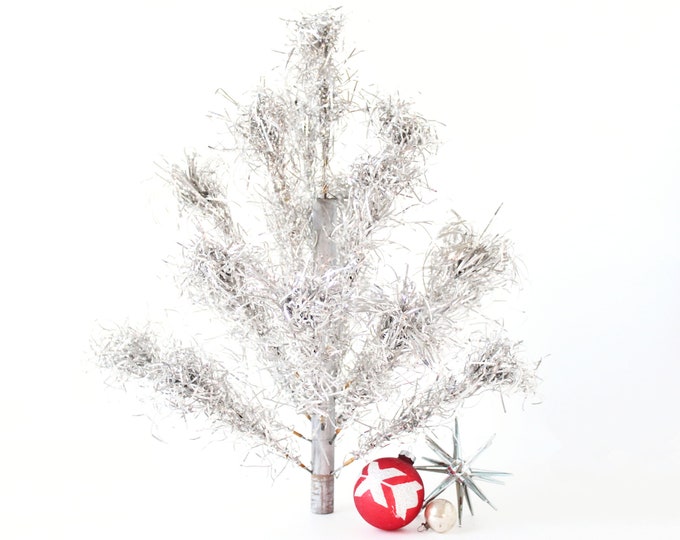 Vintage Aluminum Christmas Tree Aluminum Tinsel Pom Tree Etsy