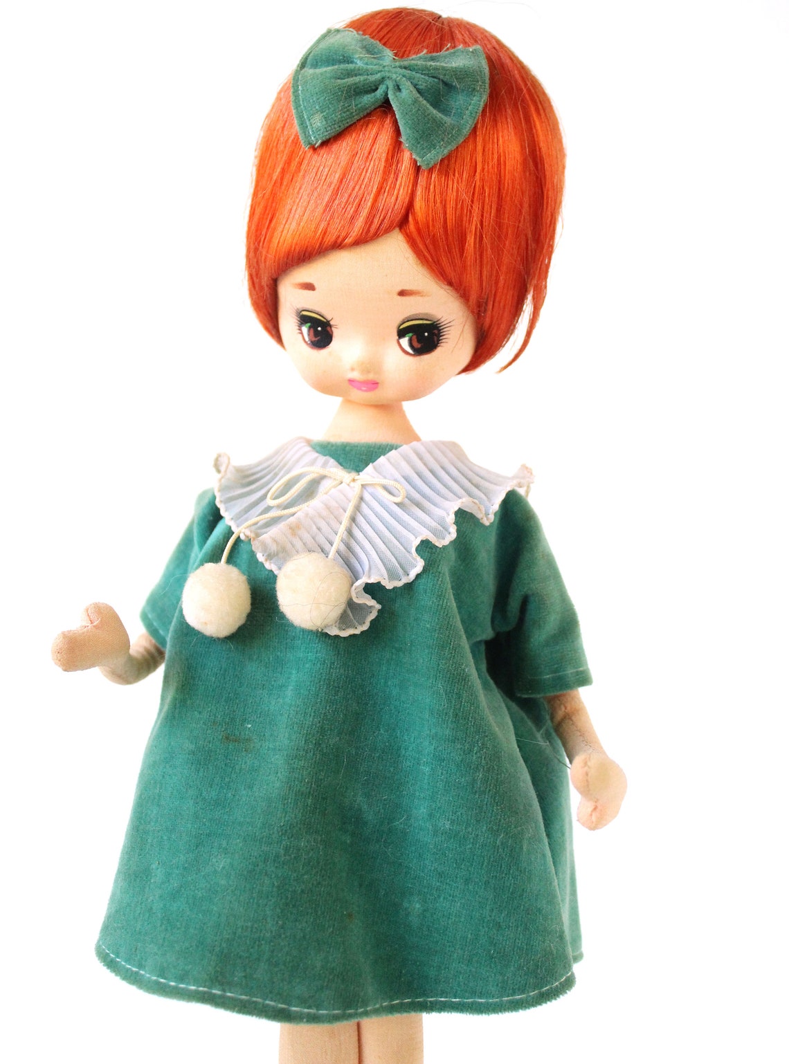 Vintage Pose Doll Retro Mod Pose Doll Big Eye Doll Green Etsy