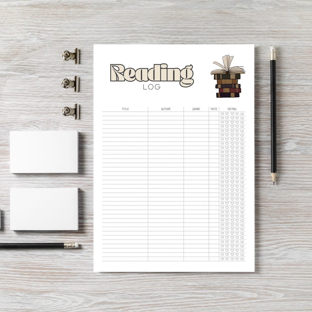 Minimalist Reading Log Printable | Book Tracker Template (A4 PDF) - Etsy