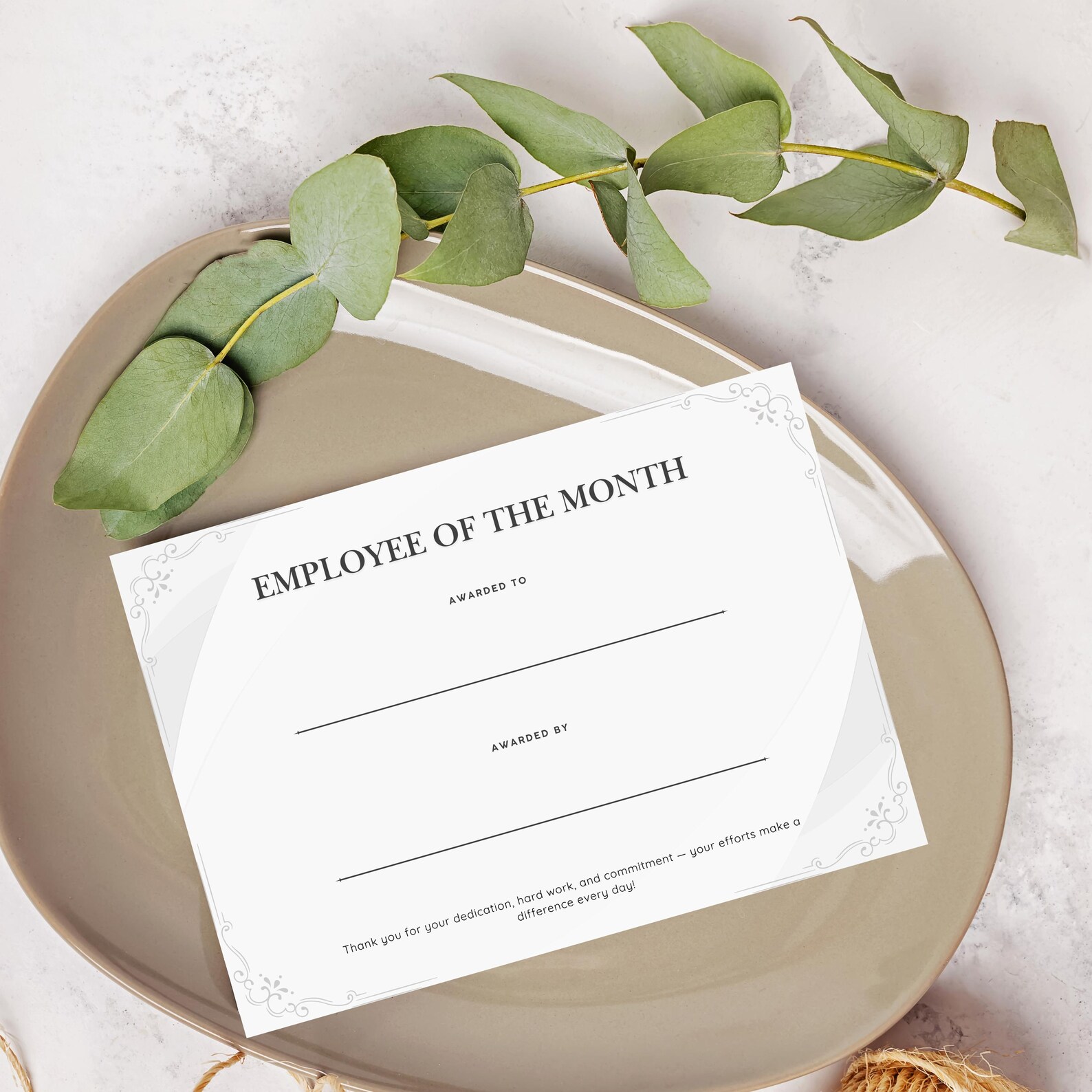 Printable Employee of the Month Certificate: Staff Appreciation Award ...