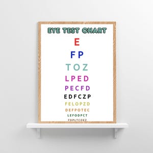 Afdrukbare pdf-ooggrafiek | Minimalistische zichttestkaart | Snellen-stijl | Ooggezondheidsposter | Woondecoraties | Direct downloaden