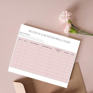 Blood Sugar Log Printable A4 & US Letter | Glucose Tracker Chart | Diabetic Log Sheet | Diabetes Planner Insert | Instant Download