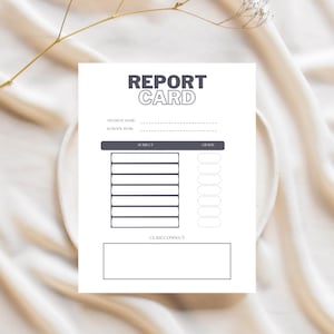 Modelo de Boletim para Imprimir | Boletim Escolar Editável | Folha de Notas para Educação Domiciliar | PDF 8,5x11 | Avaliação do Aluno | Download Instantâneo
