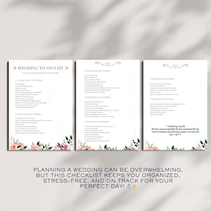 Wedding To-Do List Printable | Ultimate Wedding Checklist | Bride Planner | Wedding Planning Timeline | Instant Download PDF