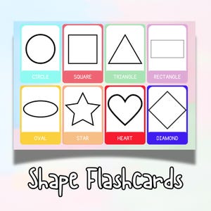 Formes de cartes-éclair pour enfants | Tableau des formes imprimables A4 | Cartes d'apprentissage préscolaire | Formes de base pour les tout-petits | Activité pour l'école à la maison PDF