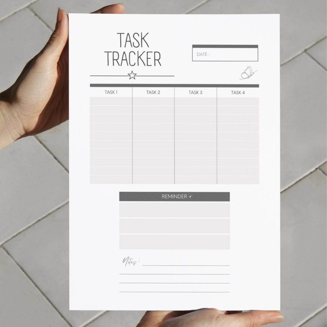 Pdf Planner Tasktracker Minimalist A4 Task Tracker Printable | Daily Productivity Planner (PDF ...