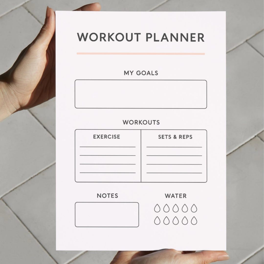 A4 Printable Workout Planner: Gym & Fitness Tracker (digital Download ...