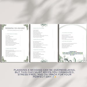 Hochzeit To Do Liste zum Ausdrucken | Braut Checkliste | Hochzeitsplaner | Hochzeit Organisation | Hochzeitsplaner PDF