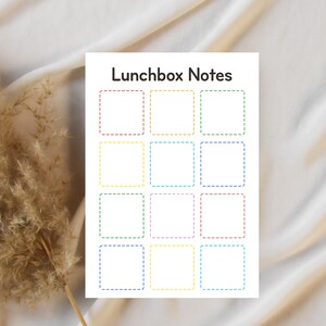 Printable Lunchbox Notes for Kids – A4 Cute Encouragement Cards – Lunch Notes for School – Instant Download Positive Message Sheet