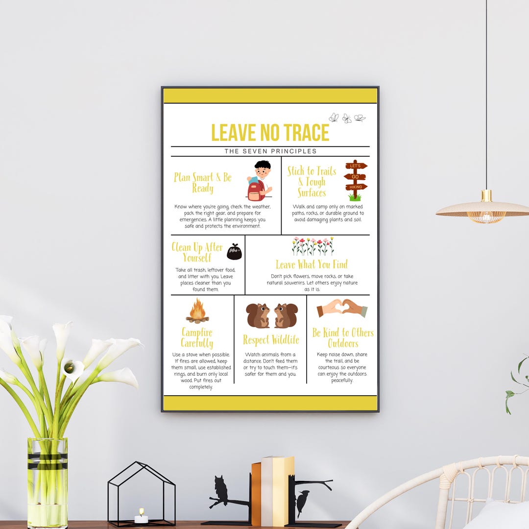 Leave No Trace Poster | Outdoor Ethics Print (11x17) - Etsy