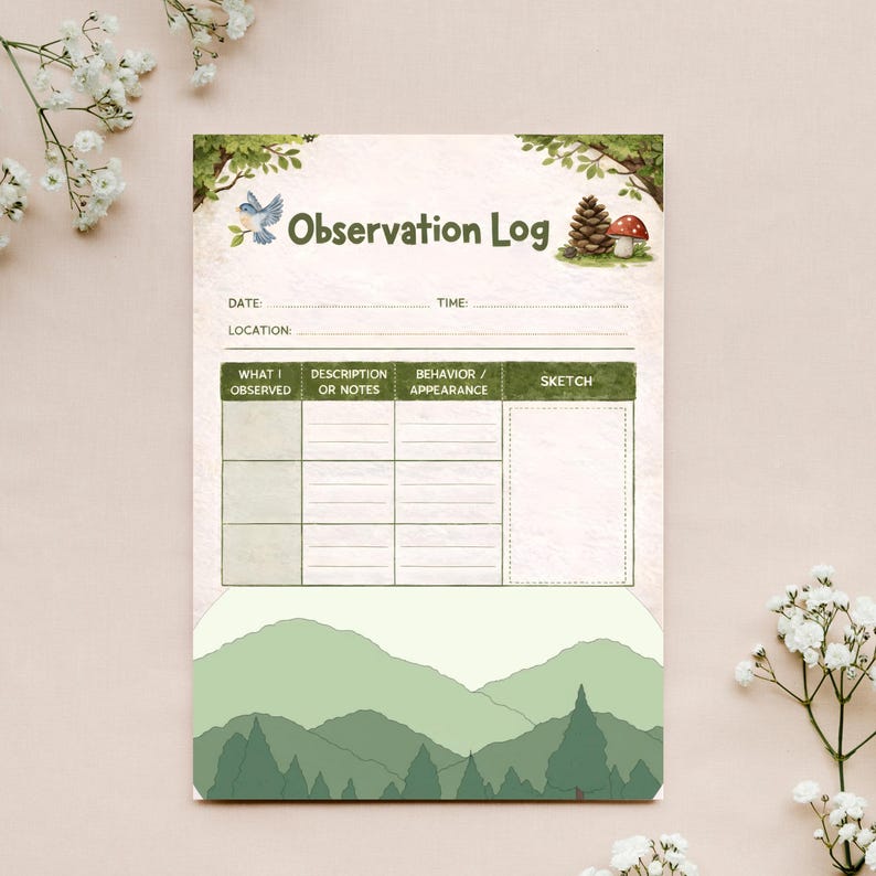 Nature Activity Printable Bundle, Kids Scavenger Hunt, Nature Journal ...