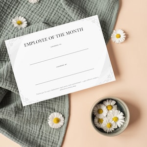 Modello di certificato per dipendente del mese / Premio di riconoscimento stampabile / Apprezzamento dei dipendenti / PDF per l&#39;apprezzamento del personale