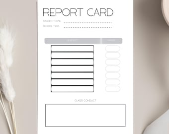 Report Card Digital Download, Report Card, Printable Report Card, Homeschool Report Card, Academic Progress Tracker, School Report