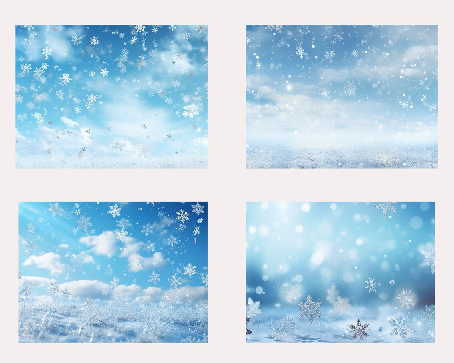 Christmas Blue & White Snowflakes Digital Background Paper - 15 ...