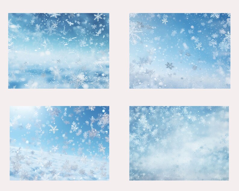 Christmas Blue & White Snowflakes Digital Background Paper - 15 ...