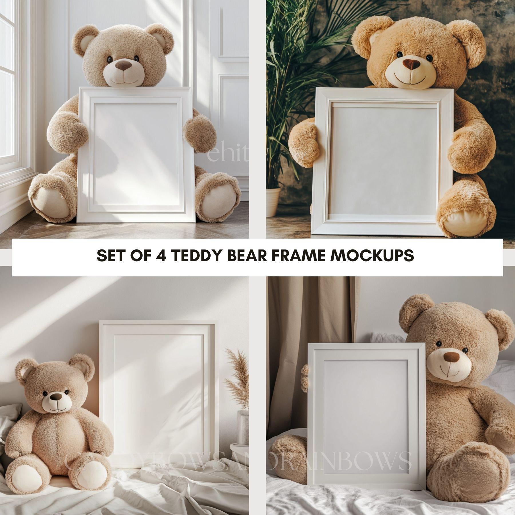 Teddy Bear Nursery Frame Mockup - Frame Mockup - Wooden Frame Mockup -  Commercial Use