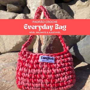 Crochet Shoulder Bag Pattern PDF | Chunky T-Shirt Yarn Handbag | Beginner Friendly Adjustable Size | Instant Download