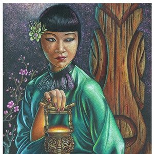 Doug Horne limited edition print. Anna May Wong portrait, Chinese, Witco, Tiki