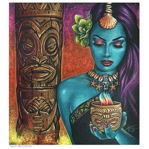 Doug Horne limited edition print Tiki, Polynesian, Exotica, 8x10