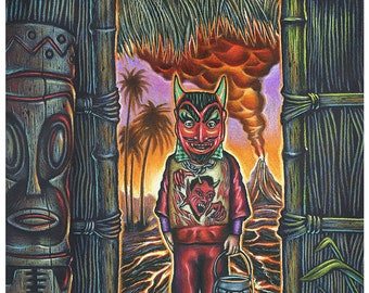 Doug Horne limited edition print Tiki, Devil's Due