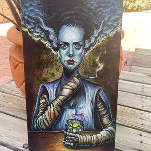 Doug Horne limited edition stretched canvas print Tiki, Bride of Frankenstein