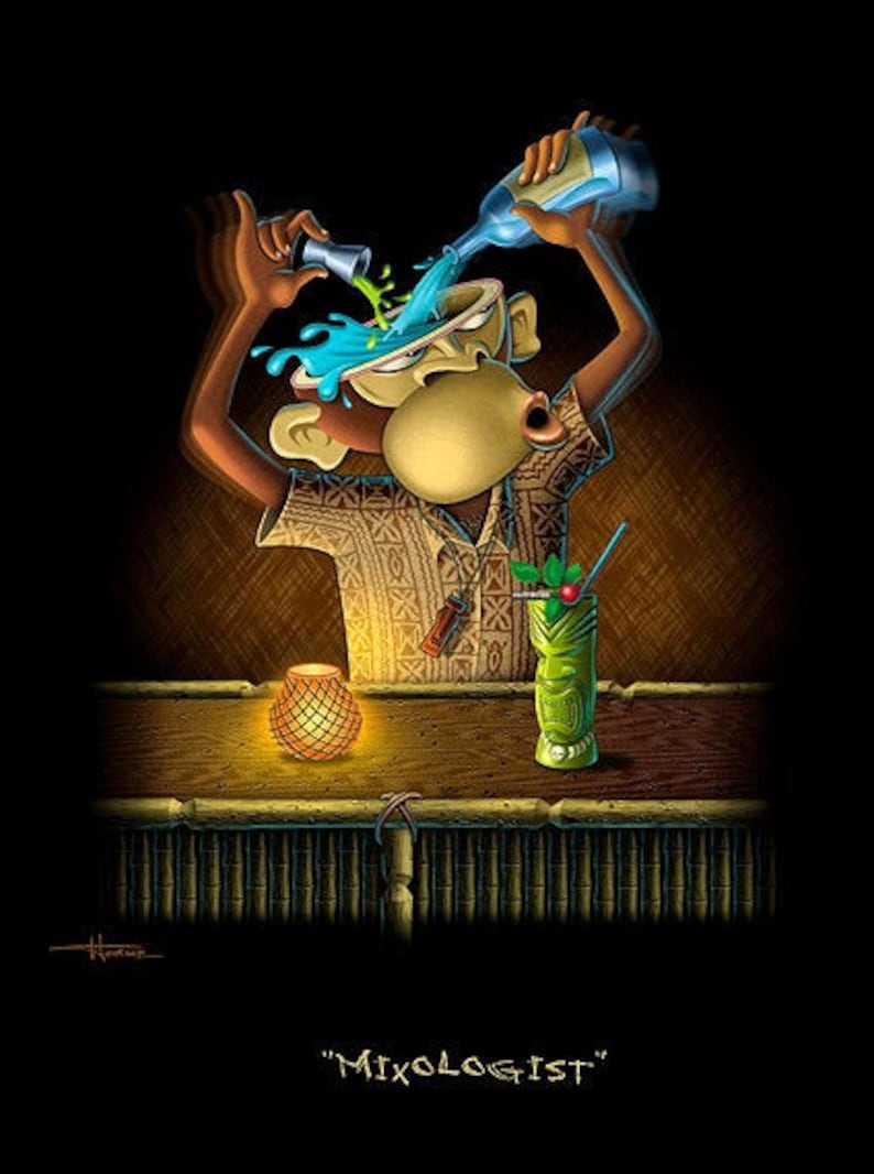 Doug Horne open edition 8X10 print Tiki, Polynesian, Hawaiian, Exotic, Bar, Juxtapoz image 1