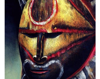Doug Horne limited edition art print Papua New Guinea Mask