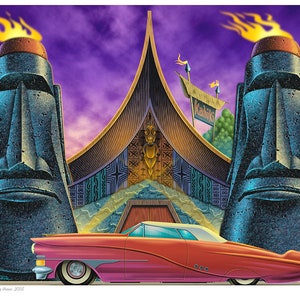 Doug Horne open edition 8X10 print Tiki, Kahiki, Polynesian, Hawaiian, Exotic, Bar, creature