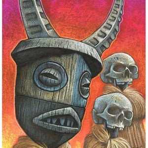 Doug Horne limited edition art print Enchanted Tiki Mask