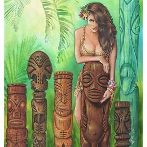 Doug Horne limited edition art print Allure of the Tiki Pin-up Exotic