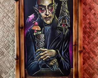 Doug Horne limited edition stretched canvas framed print Tiki, Nosforatu