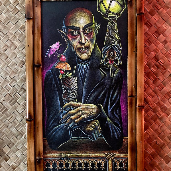 Doug Horne limited edition stretched canvas framed print Tiki, Nosforatu