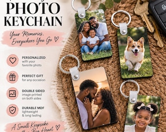 Personalized Photo Keychain (1.6 x 2.4 inches)