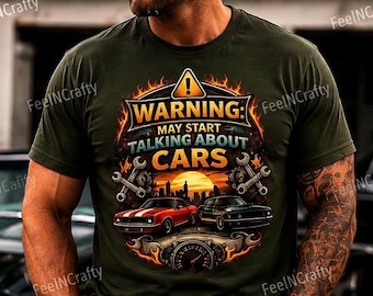 Warning Talking About Cars PNG | Muscle Car Enthusiast Design (Digital Download)