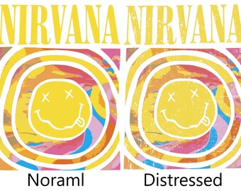 Nirvana Tie Dye T-shirt, Unique Spiral Pattern Shirt, Smiley Nirvana Tie Dye T-shirt, Unique Spiral Pattern Shirt, Smiley