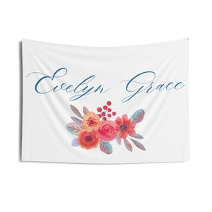 Custom Baby Name Sign | Nursery Wall Tapestry | Personalized Wall Tapestry | Personalized Name Sign | Kids Name Banner | Baby Shower Gift