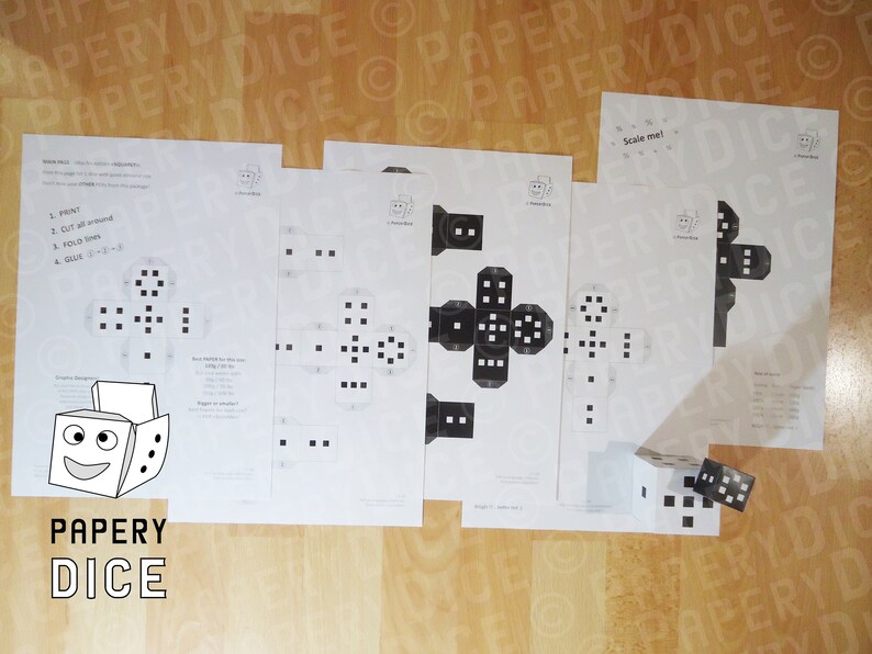 SQUAREY - A Printable Paper Dice With a Fresh Layout! - Etsy