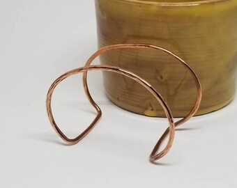 Copper cuff with hammered texture