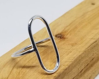 Minimalist sterling oval ring