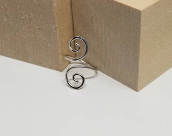 Double spiral sterling ring