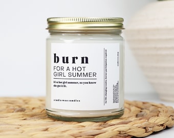 hot girl summer, girls trip gift, candles, soy candles, Summer vacation, girlfriend gift, celebration gift, best friend gift