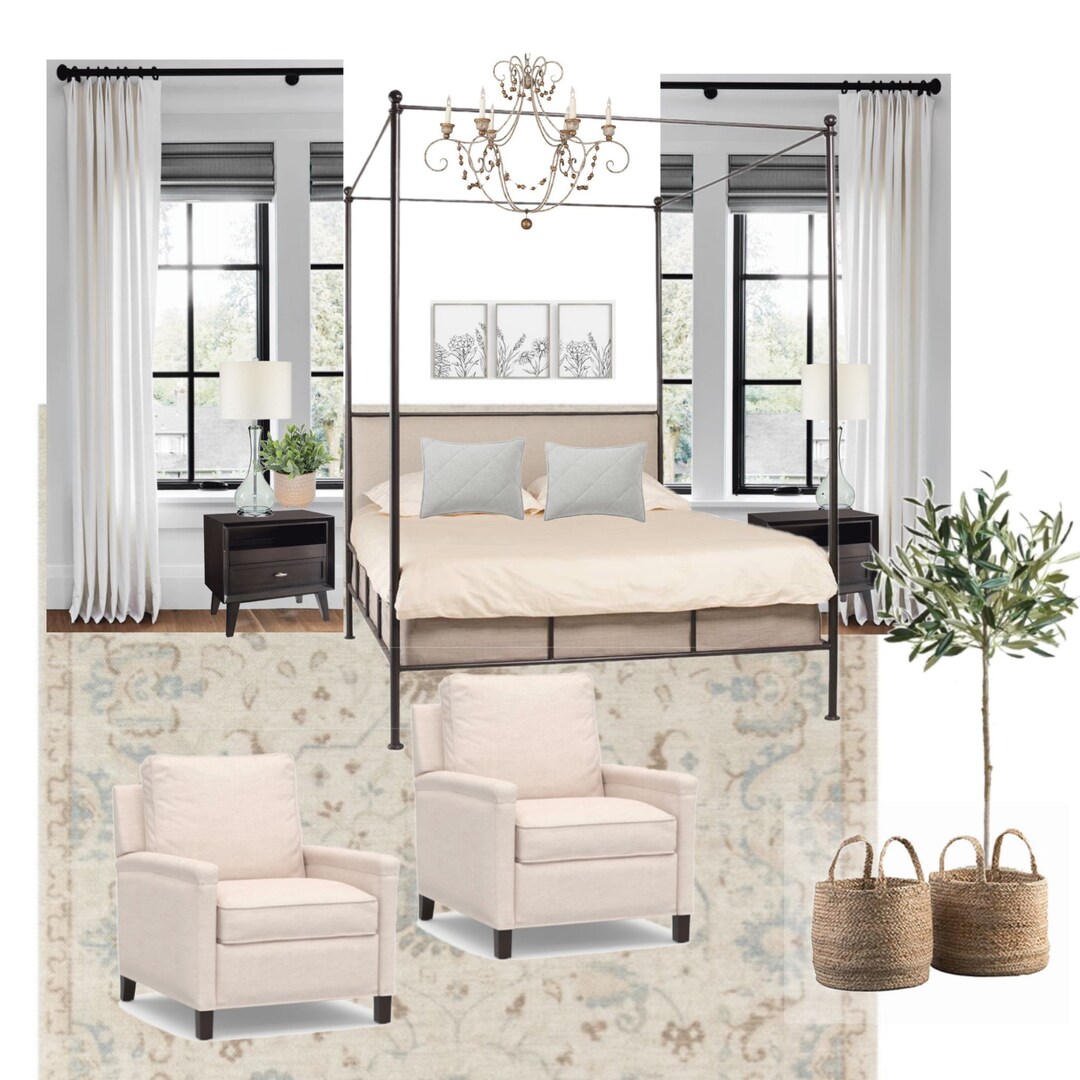 Interior Design Service, Custom Room Design, Bedroom Design, Mood Board