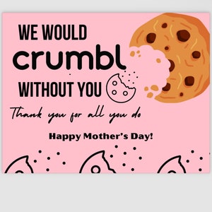 Plantilla de tarjeta de regalo para el Día de la Madre con galletas desmenuzadas