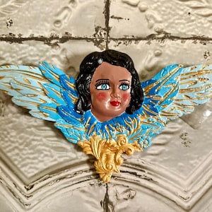 Mexican style hand crafted angel cherub wall hanging folk art decor